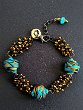 TURQUOISE 3 KNOTS BRACELET 01 Price 45ÃƒÂ¢Ã¢â‚¬Å¡Ã‚Â¬ - Knot spacers in synthetic clay, crystals rosary and turquoise beads.